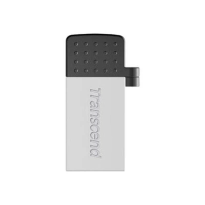 Transcend 16GB JetFlash 380S, USB 2.0/micro USB flash disk, OTG, malé rozměry, stříbrně obarvený kov, TS16GJF380S