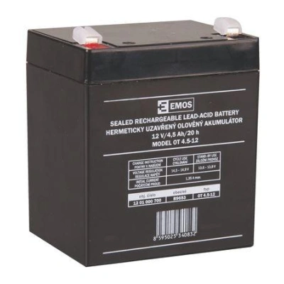 Emos baterie SLA 12V / 4.5 Ah, Faston 4.8 (187), B9653