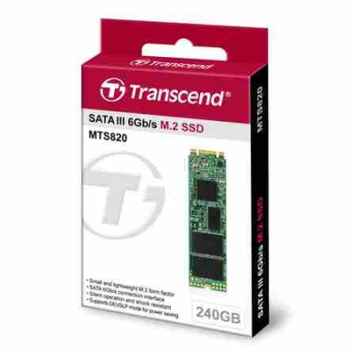 TRANSCEND MTS820S 240GB SSD disk M.2 2280, SATA III (TLC), 500MB/s R, 430MB/s W, TS240GMTS820S