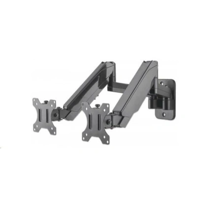 Manhattan Dual Wall Mount, Two gas-spring jointed arms, for two 17" to 32" monitors, 461627