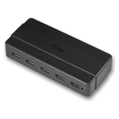 i-tec USB HUB Charging/ 7 portů/ 2 nabíjecí port/ USB 3.0/ napájecí adaptér/ černý, U3HUB742