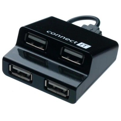 CONNECT IT USB hub 4 porty STEP - černý, CI-108