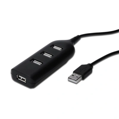 Digitus USB 2.0 hub, 4-porty, černý bez napájecího zdroje, AB-50001-1