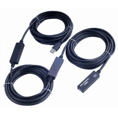 PremiumCord USB 3.0 repeater a prodlužovací kabel A/M-A/F 15m, ku3rep15