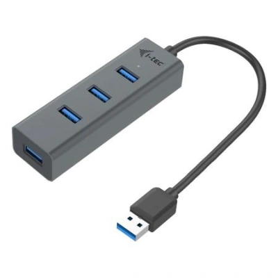 i-tec USB HUB METAL/ 4 porty/ USB 3.0/ pasivní/ kovový/ šedý, U3HUBMETAL403