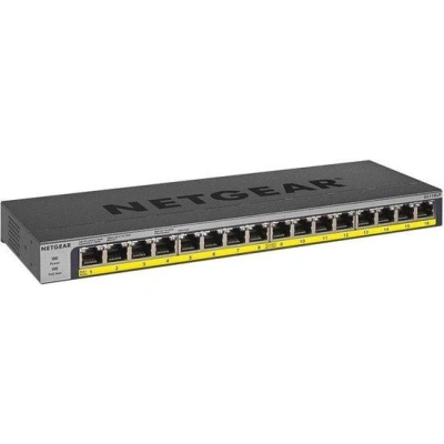 NETGEAR 16-port 10/100/1000Mbps Gigabit Ethernet, POE+ GS116LP, GS116LP-100EUS