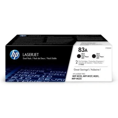 HP tisková kazeta 83A černá originál, CF283AD dual pack, CF283AD