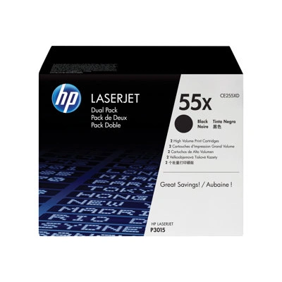 HP Toner č.55X LaserJet čierny 2-pack, CE255XD