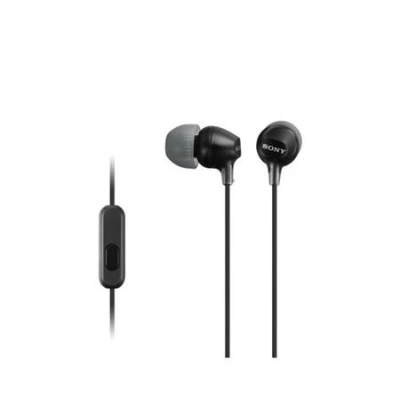 SONY headset do uší MDREX15APB/ sluchátka drátová + mikrofon/ 3,5mm jack/ citlivost 100 dB/mW/ černá
