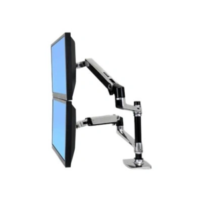 ERGOTRON LX REDESIGN DUAL ARM, POLE MOUNT, Pro 2 LCD, nebo 1LCD a NOTEBOOK, Polished Aluminum, 45-248-026