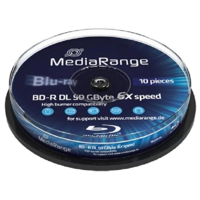 MEDIARANGE BD-R BLU-RAY 50GB 6x Dual Layer spindl 10ks, MR507