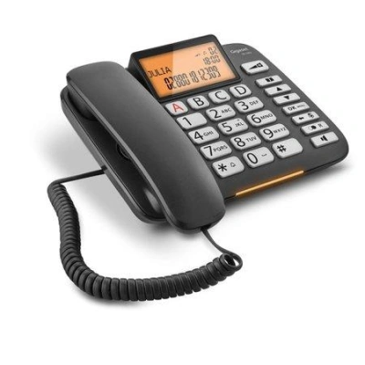 SIEMENS GIGASET DL580 - standardní telefon s displejem, seznam na 99 čísel, handsfree, výborný zvuk, barva černá, 4250366855417