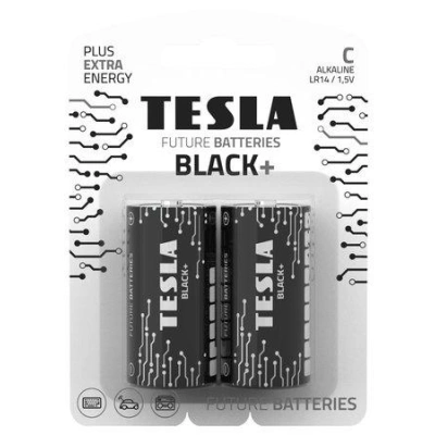 TESLA BLACK+ alkalická baterie C (LR14, malý monočlánek, blister) 2 ks