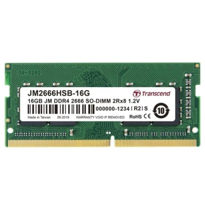 Transcend paměť 16GB (JetRam) SODIMM DDR4 2666 2Rx8 CL19, JM2666HSB-16G