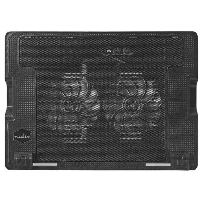 NEDIS stojan na notebook/ univerzální/ pro notebooky do 18"/ 2x ventilátor 140 mm/ USB/ plast-kov/ černý, NBCR200BK