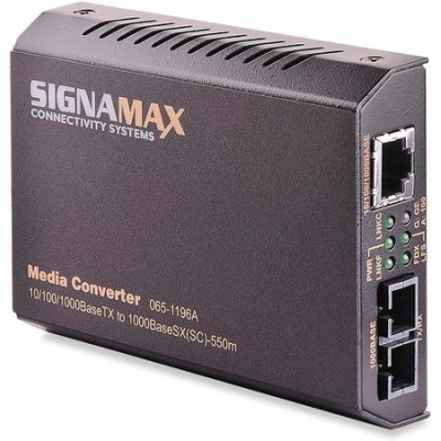 065-1196 Signamax media konvertor 10/100/1000Base-T/TX RJ-45 - 1000Base-FX SC MM, 065-1196