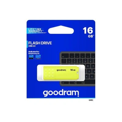 GOODRAM memory USB UME2 16GB USB 2.0 Yellow, UME2-0160Y0R11