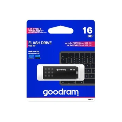 GOODRAM memory USB UME3 16GB USB 3.0 Black, UME3-0160K0R11