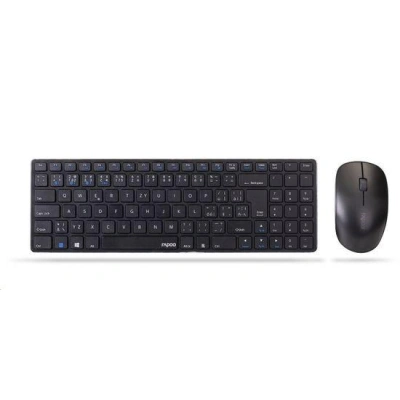 RAPOO klávesnice a myš 9300M Wireless Multi-Mode Slim Mouse and Ultra-Slim Keyboard Black, 6940056184627