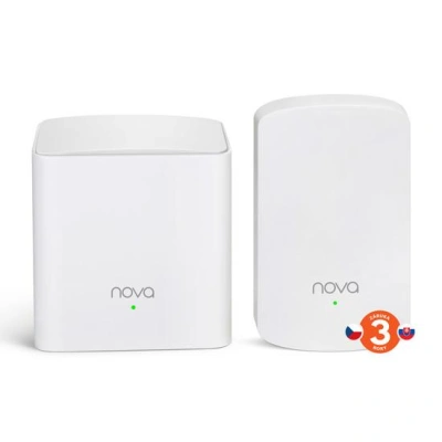 Tenda Nova MW5 (2-pack) WiFi AC1200 Mesh system Dual Band, 2x GLAN/GWAN, další 1x LAN, SMART CZ app, 75011851