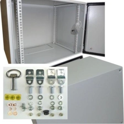 19" OCRACK venkovní rozvaděč IP55 6U-400mm plechové dveře, OCC-6U-PV400