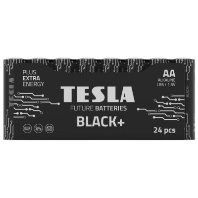TESLA BLACK+ alkalická baterie AA (LR06, tužková, fólie) 24 ks