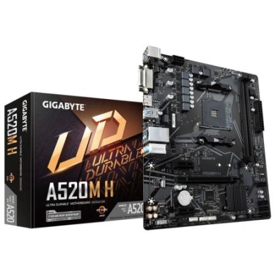GIGABYTE A520M H / AMD A520 / AM4 / 2x DDR4 / DVI-D / HDMI / M.2 / mATX, A520M H