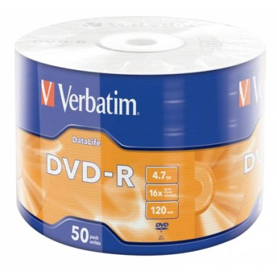 VERBATIM DVD-R DataLife 4,7GB/ 16x/ 50pack/ wrap, 43791