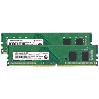 Transcend paměť 16GB DDR4 2666 U-DIMM (JetRam) KIT (2x8GB) 1Rx16 CL19, JM2666HLG-16GK