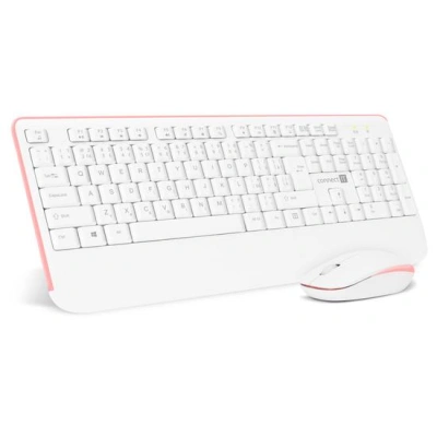 CONNECT IT Combo bezdrátová bílo-růžová klávesnice + myš, CZ + SK layout, CKM-7801-CS