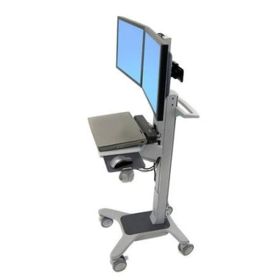 ERGOTRON Neo-Flex Dual WideView WorkSpace, pojízdný multifunkční vozík, uchycení pro dva monitory, 24-194-055
