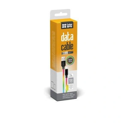 Colorway Datový Kabel USB/ Apple Lightning/ 2.4A/ 1m/ Multicolor