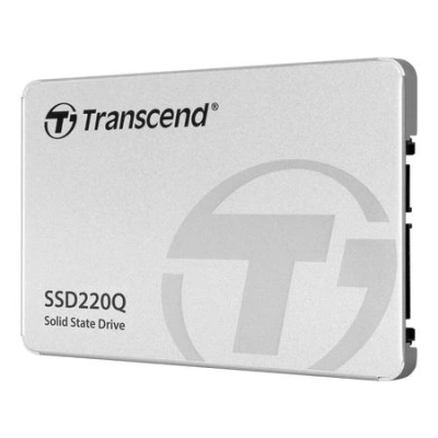 TRANSCEND SSD220Q 1TB SSD disk 2.5'' SATA III 6Gb/s, QLC, Aluminium casing, 550MB/s R, 500MB/s W, stříbrný, TS1TSSD220Q
