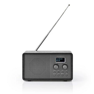 NEDIS stolní rádio/ DAB+/ FM/ 1.3 "/ napájení z baterie/ digitální/ 4.5 W/ budík/ černé