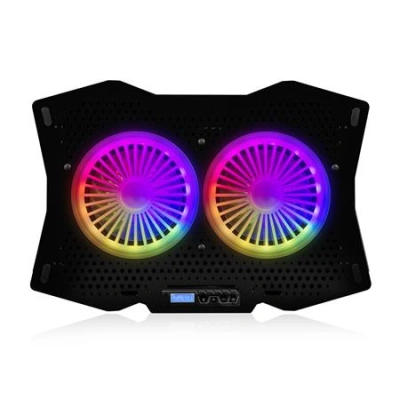 Modecom MC-CF18 RGB chladící podložka pro notebooky do velikosti 18", 2 ventilátory, RGB LED podsvícení, černá, PL-MC-CF-18-RGB