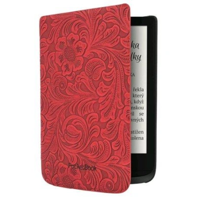 POCKETBOOK pouzdro pro Pocketbook 616, 627, 628, 632, 633/ červené (vzor květin), HPUC-632-R-F