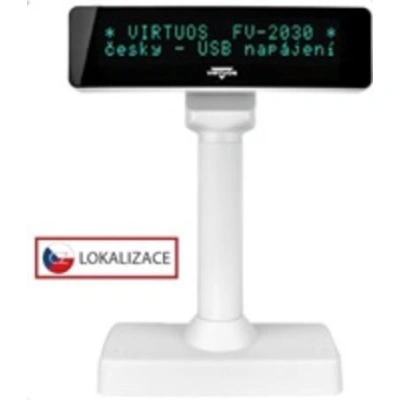 VFD zák.displej FV-2030W 2x20, 9mm,USB, bílý, EJG1004