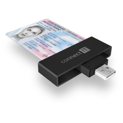 CONNECT IT USB čtečka eObčanek a čipových karet, ČERNÁ, CFF-3000-BK