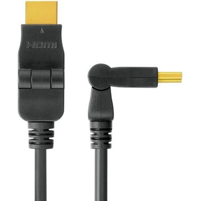 PremiumCord Kabel HDMI A - HDMI A M/M 10m,  otočné zlacené konektory