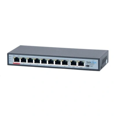 MaxLink PoE switch PSBT-10-8P-250 (náhrada za PSAT-10-8P-250), 10x LAN/8x PoE 250m, 802.3af/at/bt, PSBT-10-8P-250