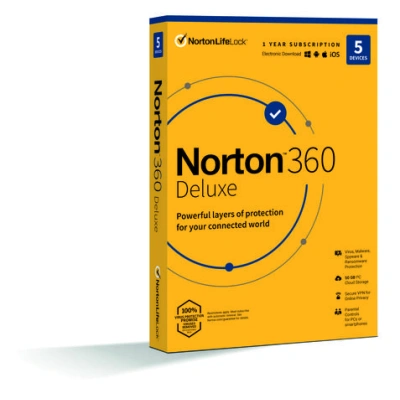 NORTON 360 DELUXE 50GB CZ 1uživatel pro 5 zařízení na 1rok_CZ box, 21415000