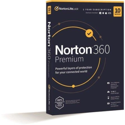 NORTON 360 PREMIUM 75GB CZ 1 uživatel pro 10 zařízení na 1rok_CZ box, 21416695