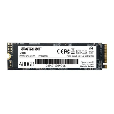 PATRIOT P310 480GB SSD / Interní / M.2 PCIe Gen3 x4 NVMe 1.3 / 2280, P310P500GM28
