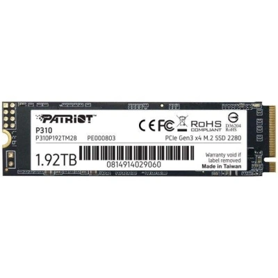 PATRIOT P310 1,92TB SSD / Interní / M.2 PCIe Gen3 x4 NVMe 1.3 / 2280, P310P2TBM28