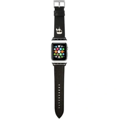Karl Lagerfeld Karl Head PU řemínek pro Apple Watch 42/44/45 Black KLAWLOKHK