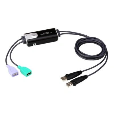 ATEN 2-Portový  USB Bezokrajový kabelový KVM přepínač, CS62KM-AT