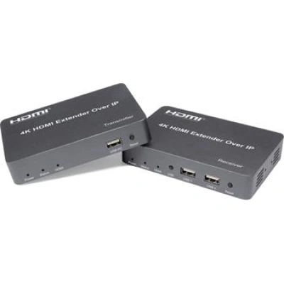 PremiumCord HDMI extender s USB na 150m over IP, bez zpoždění, khext150-1