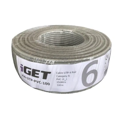 iGET Síťový kabel CAT6 UTP PVC Eca 100m/role, 84005021