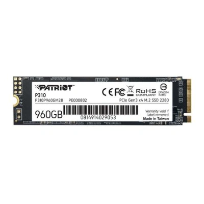 PATRIOT P310 960GB SSD / Interní / M.2 PCIe Gen3 x4 NVMe 1.3 / 2280, P310P1TBM28
