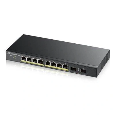 Zyxel GS1900-10HP v2 10-port Desktop Gigabit Web Smart switch: 8x Gigabit metal + 2x SFP, IPv6, 802.3az (Green), PoE, GS1900-10HP-EU0102F